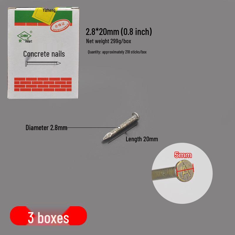 High Hardness Cement & Steel Nails: Durable Wall & Woodworking Nails, Round Nails & Decorative Hooks for Concrete and More