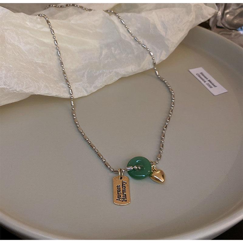 

Simple Choker Necklace Small Metal Beads Charm Clavicle Chain Collar New Cute Mini Love Heart Pendant Necklace for Women