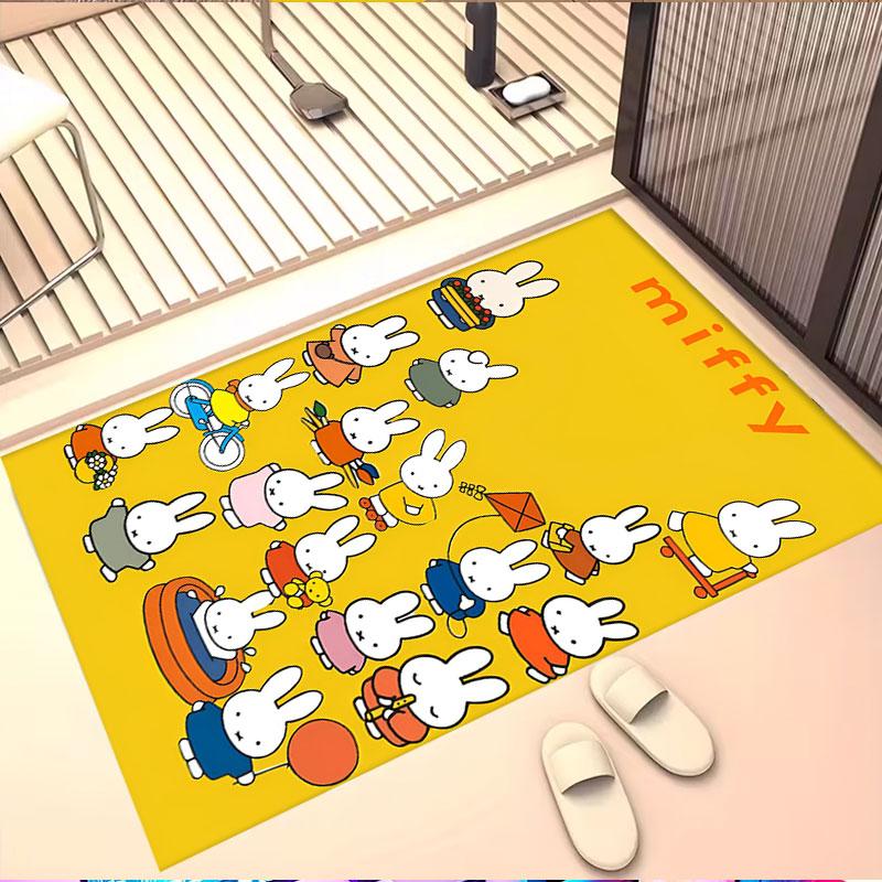 Miffy Print Rug, Washable Floor Carpet, For Entryway Dorm Laundry Room Office Study, Home Decor Birthday Christmas Gift