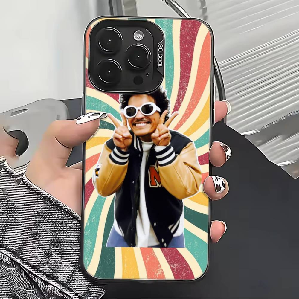 Singer Bruno M-Mars Phone Case For iPhone 17,16,15,14,13,12,11 Plus,Pro Max,XS,Colorful Silver Black Cover