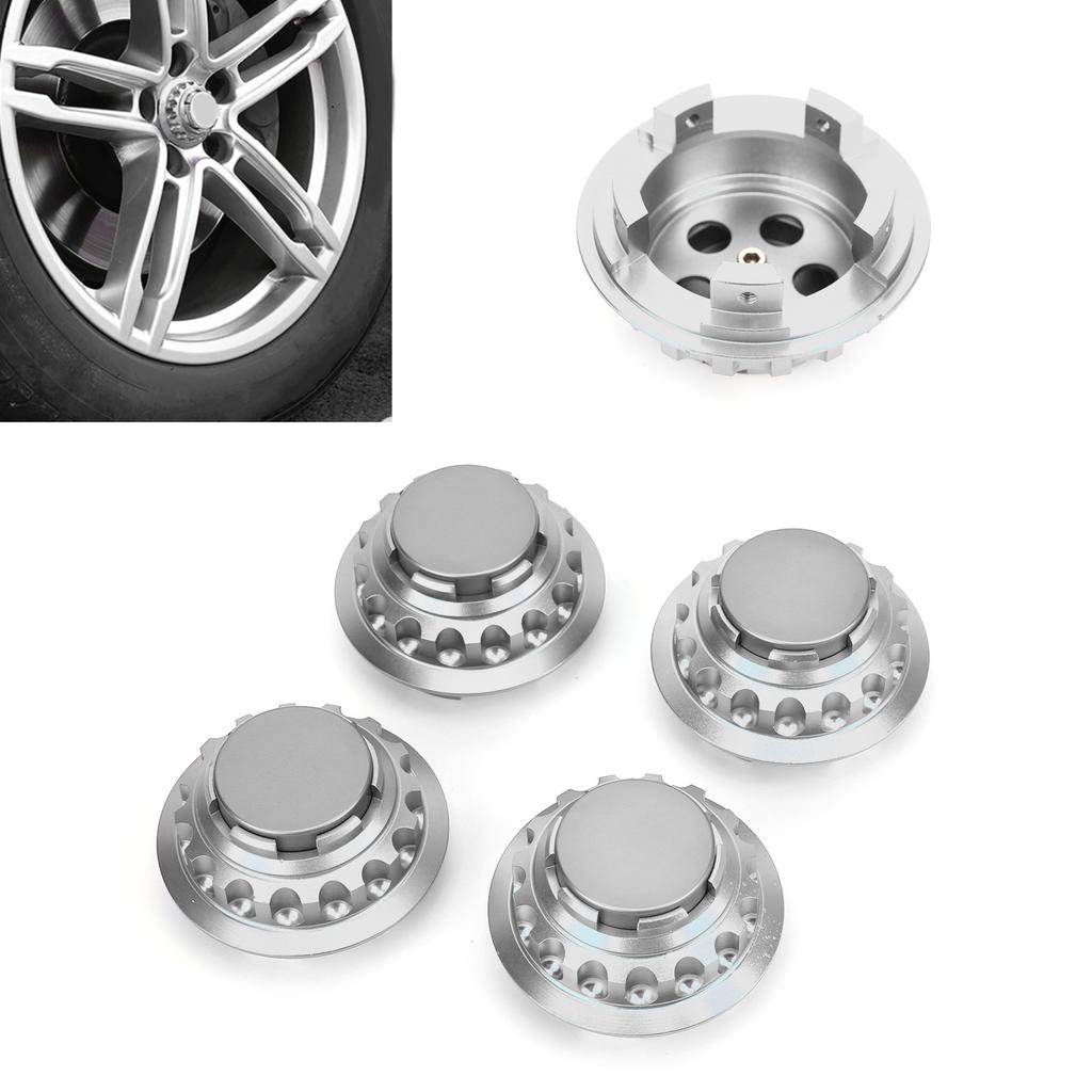 4pcs 3in Wheel Center Hub Caps Aluminum Alloy Covers 7PP601149A Replacement AccessoryTitanium Color