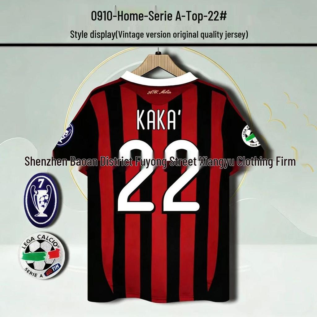 93–14AC Klassisches Retro-Fußballtrikot: 22 Kaka, 32 Beckham, 80 Ronaldinho, 99 Ronaldo