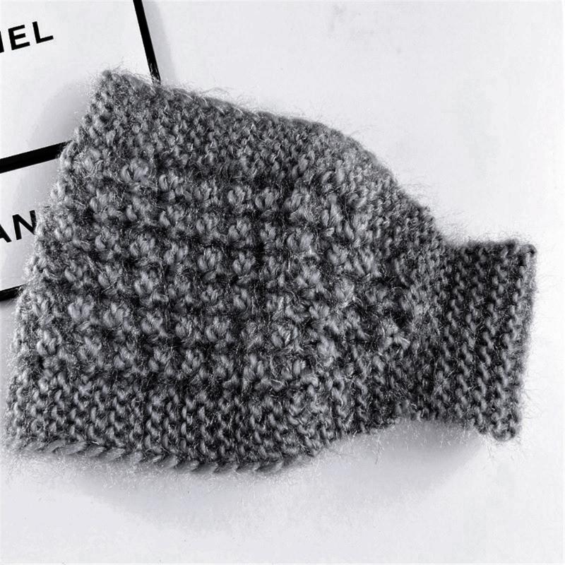 2in1 Fashion Neck Warmer Knit Hairband for Woman Camping Travel Wide Headband