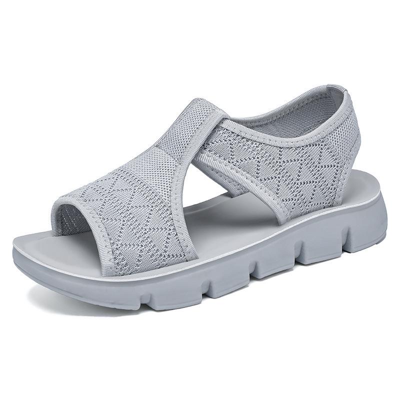 Women's Summer Fly-Knit Breathable Open-Toe Sandals & Slippers, Polyurethane Lightweight Design