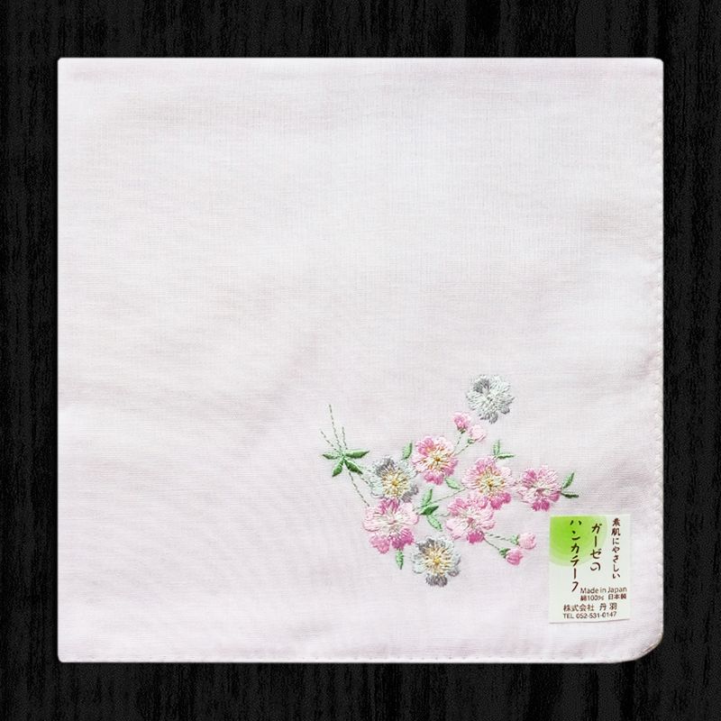 

Японский двухслойный хлопковый платок с сакурой Pink