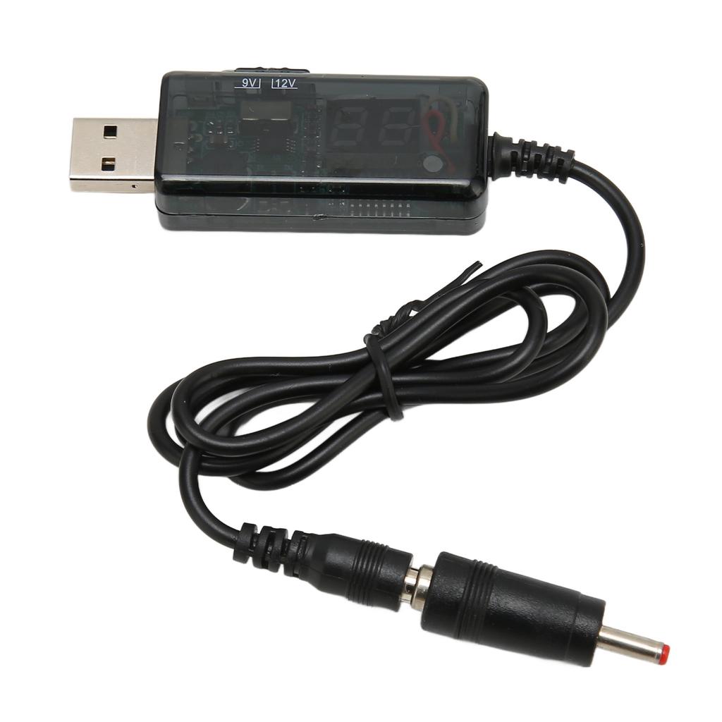 USB Boosting Cable 5V To 9V 12V Adjustable Portable DC USB Step Up Cord with 3.5 X 1.35mm Connector Tip for Fan Table