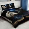 3pcs Night White Wolf 3D Printed Bedding Set Cozy Comfortable Duvet Cover King Queen Twin Size Birthday Gift Bedroom Decoration