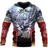Vzor Vikings Podzim Pánské mikiny s kapucí Viking Mythology Potisk Unisex Pulovr Street Punk Bundy pro volný čas Kabát