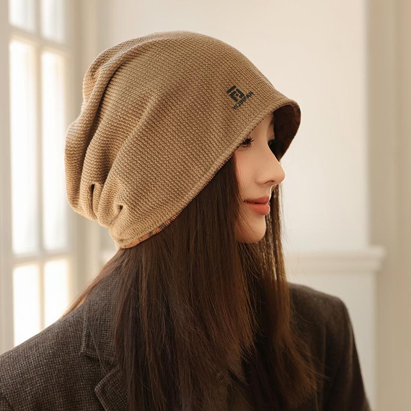 Double-sided Warm Knitted Wool Hat Autumn and Winter New Hat Women's Windproof Casual Stacking Hat