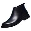 Men's Shoes Men's Leather Shoes Chelsea Boots Solid Color Ins European Style Versatile Source Factory Supply Foreign Trade Winter