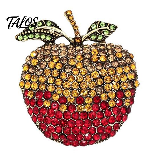 Vintage Fruit Brooch Pin Rhinstone for Women, Shape Alloy Lapel Retro Pin, Clothing Jewelry Accessories Wedding Party Prom Design Badge