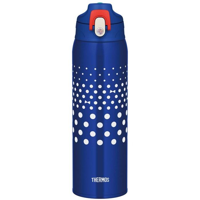 Thermos Water Bottle Vacuum Insulated 2-Way Bottle 1.0L Navy Dot FJJ-1000WF NVD