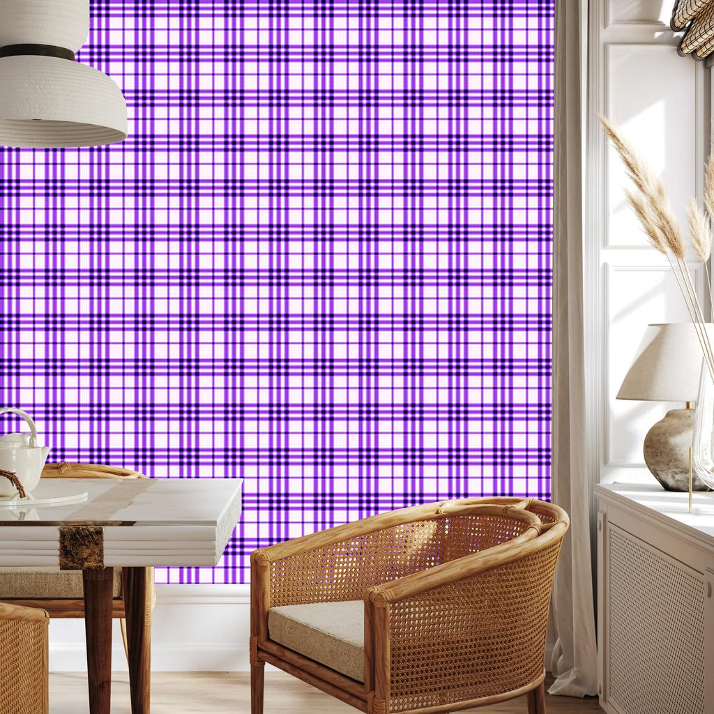 Purple Lavender, Purple and White Checkered Wallpaper 50x1000