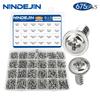 NINDEJIN Cross Recesse Round Washer Head Screw Set Carbon Steel M3 M3.5 M4 PWA Phillips Self Tapping Screw Assortment Kit