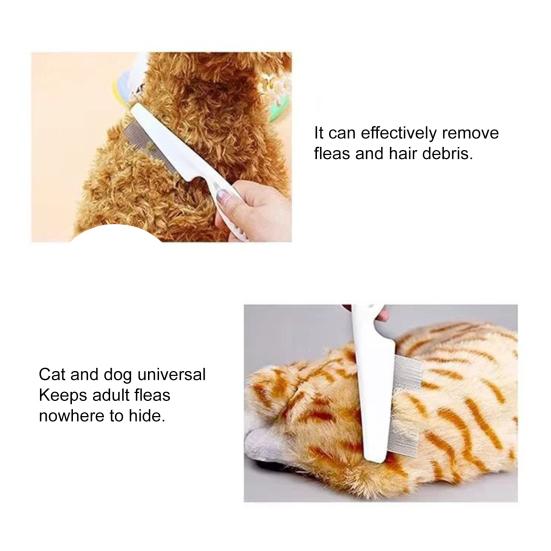 2Pcs Pet Hair Comb with Stainless Steel Fine Teeth Crust Mucus Tear Stain Remover Multifunctional Dog Cat Grooming Comb Pet Supplies