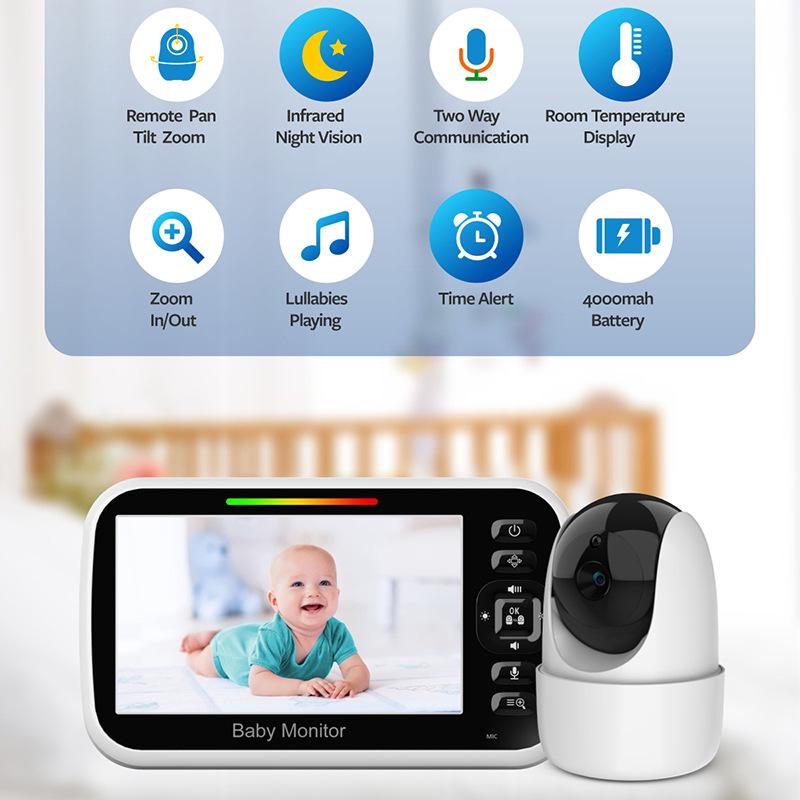 5-inch Wireless Night Vision Baby Monitor with Intercom UK Plug