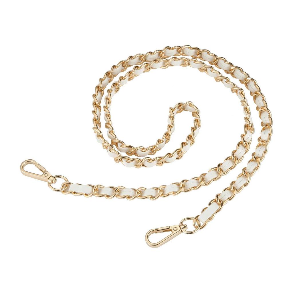 47in PU Leather Flat Chain Strap Handbag Chains Purse Straps Shoulder Cross Body Replacement Strap DIY Purse Making