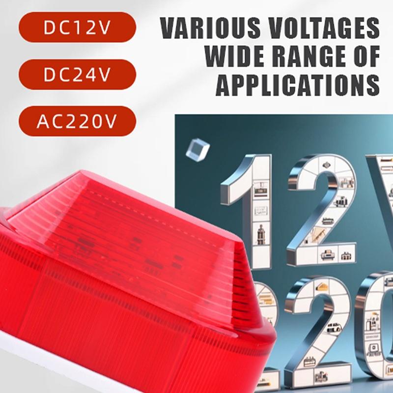 High Intensity LED Strobe Beacon & Loud Siren Alarm, 12V/24V/220V DC/AC, IP65 Waterproof, For Vehicle/Truck/Industrial Safety