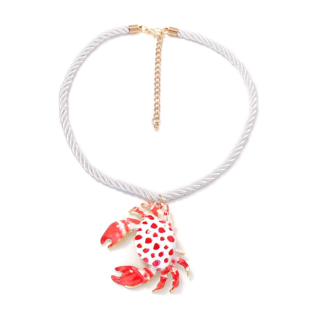 European and American summer sweet and cute colorful crab pendant fashionable simple holiday style versatile niche necklace