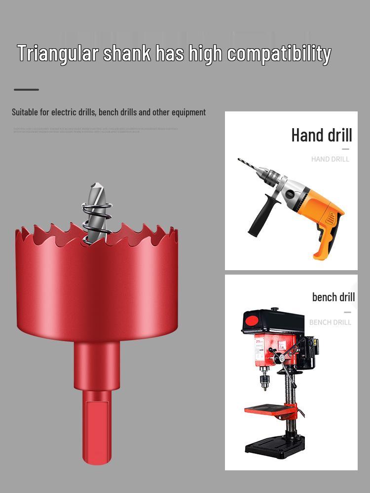 High-Speed Steel Bimetal Hole Puncher for Wood, Stainless Steel, and Plastic.