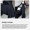 Black slim-fit square-neck French-style fishtail dress with inner slip dress for women, spring and autumn 2026 new model dress