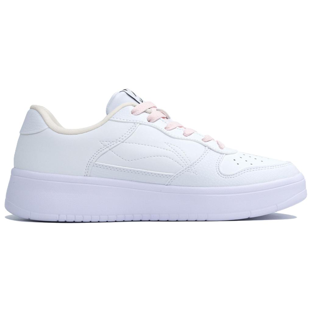 Li Ning Floating Boat Slip Resistant Abrasion Resistant Low Top Skateboard Shoes Women's Pink White AGCS420-6(Team1024-S-BOX)