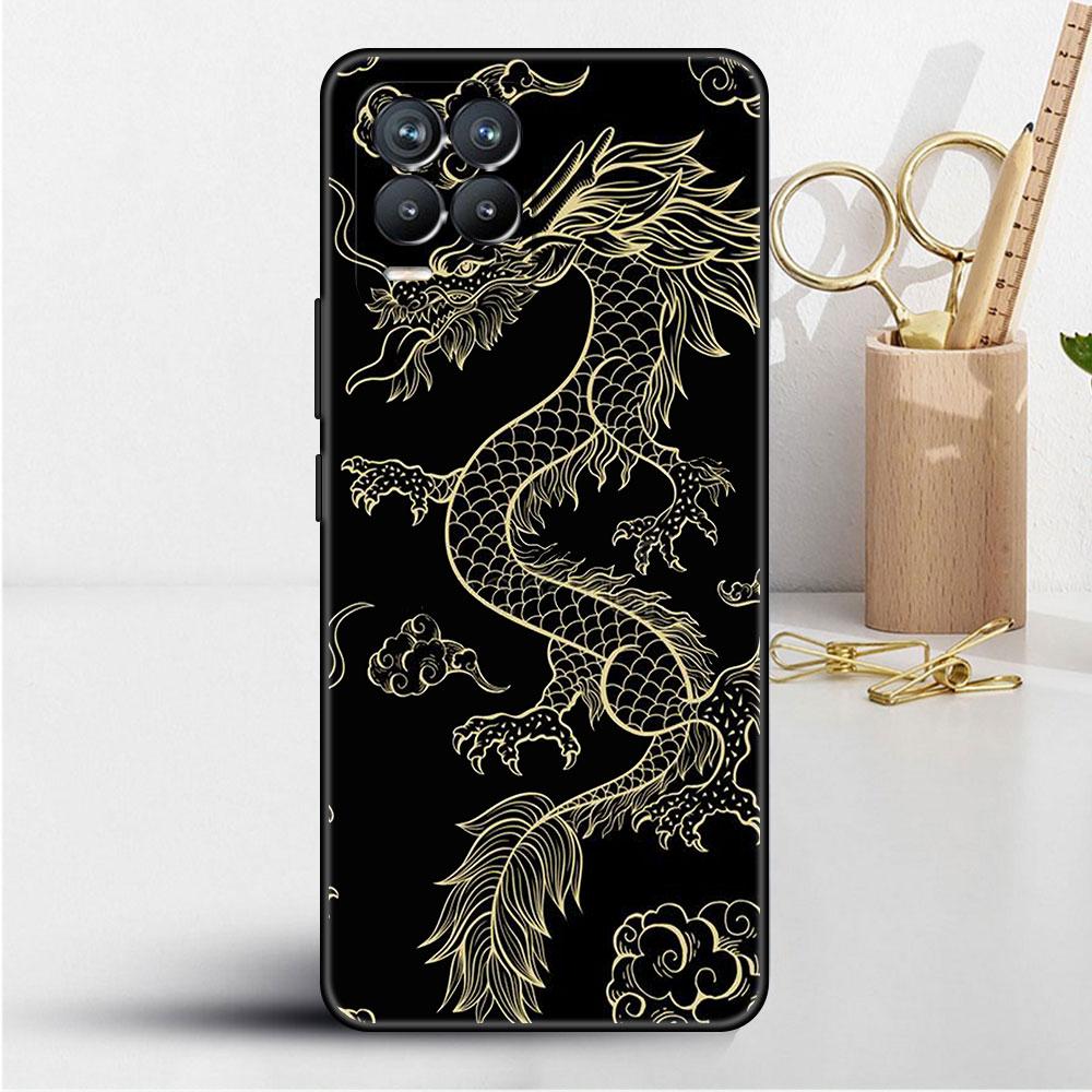 Case For Realme 8 C21y GT Neo 2 3 8i C21 7 C11 6 C12 C35 C3 GT 9 Pro C12 Silicone TPU Phone Cover Fashion Chinese Vintage Dragon