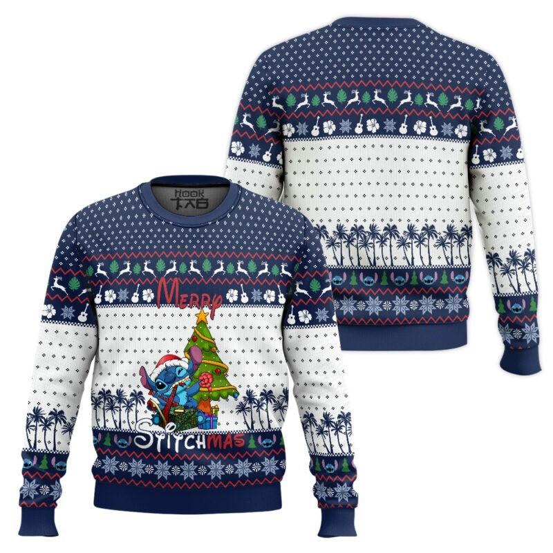 

Stitch Merry Stitchmas Lilo And Stitch Ugly Christmas Sweater All Sizes Unisex T-Shirt L
