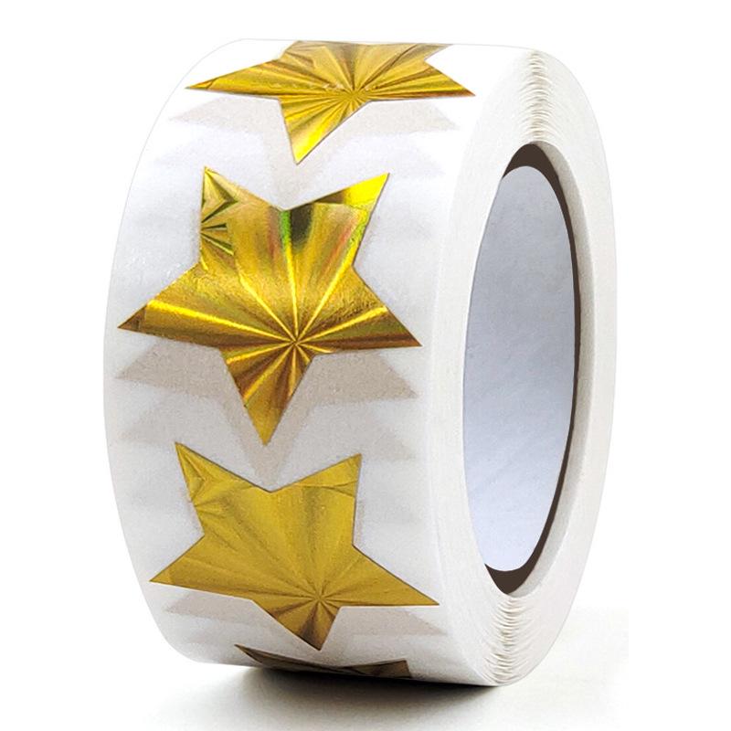 Colorful Five-Pointed Star Laser Stickers - Reward, Gift Packaging & Decoration