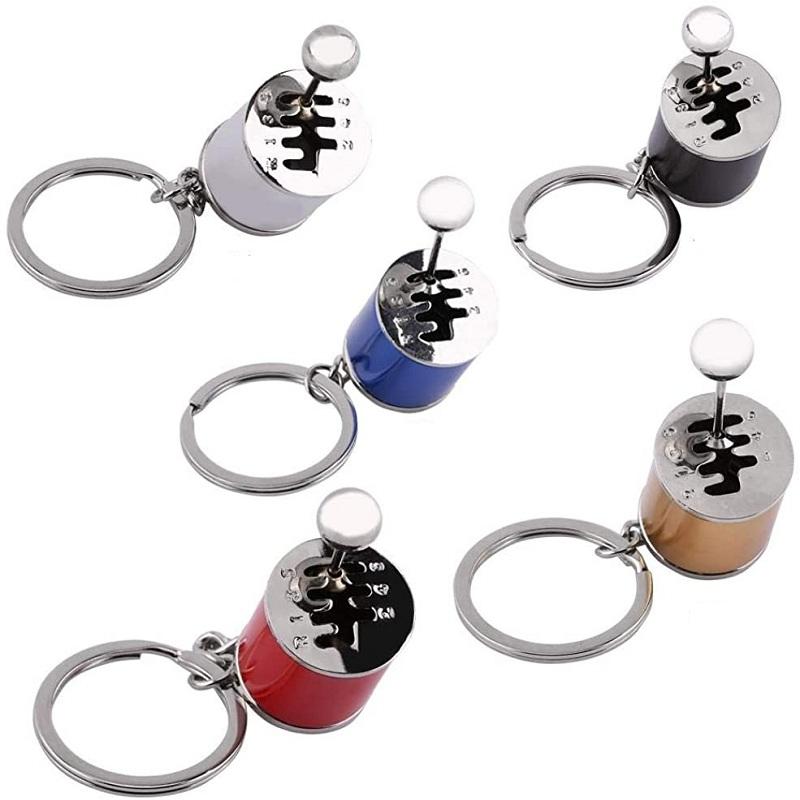 Car Fidget Keychains Cheap Metal Keyring Creative Car Shifter Keychain Six-Speed Gear Stick ...