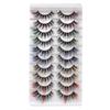 10 Pairs 3D Colorful Curly Thickened Synthetic Lashes Set Vibrant False Eyelashes Makeup Accessories for Women