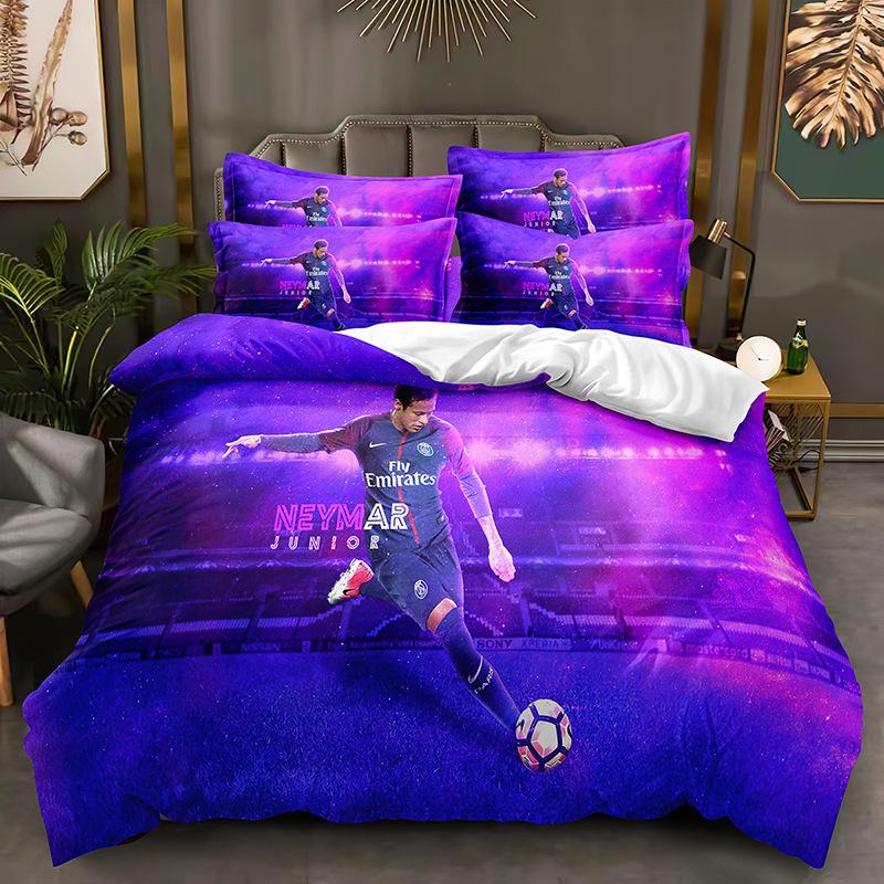 Ronaldo Messi 3D Print Football Star Duvet Cover & Pillowcase Set
