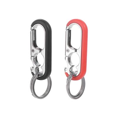 Key Buckle Business Metal Double Ring  Keychain Car Key Holder Car Keychain Bottle Opener Key Chain