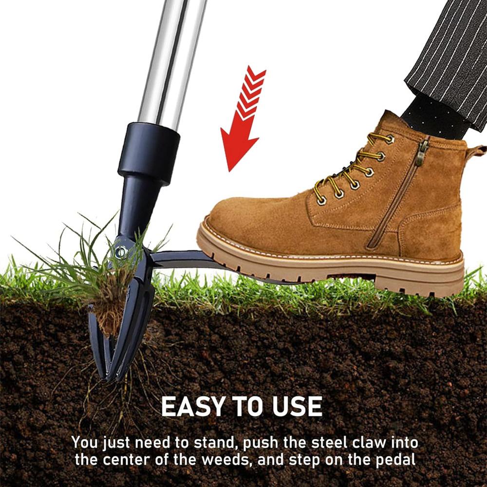 StandUp WeedPuller Manual No-Bend Root Extractor Clamp Weeder Tool Granden Tool