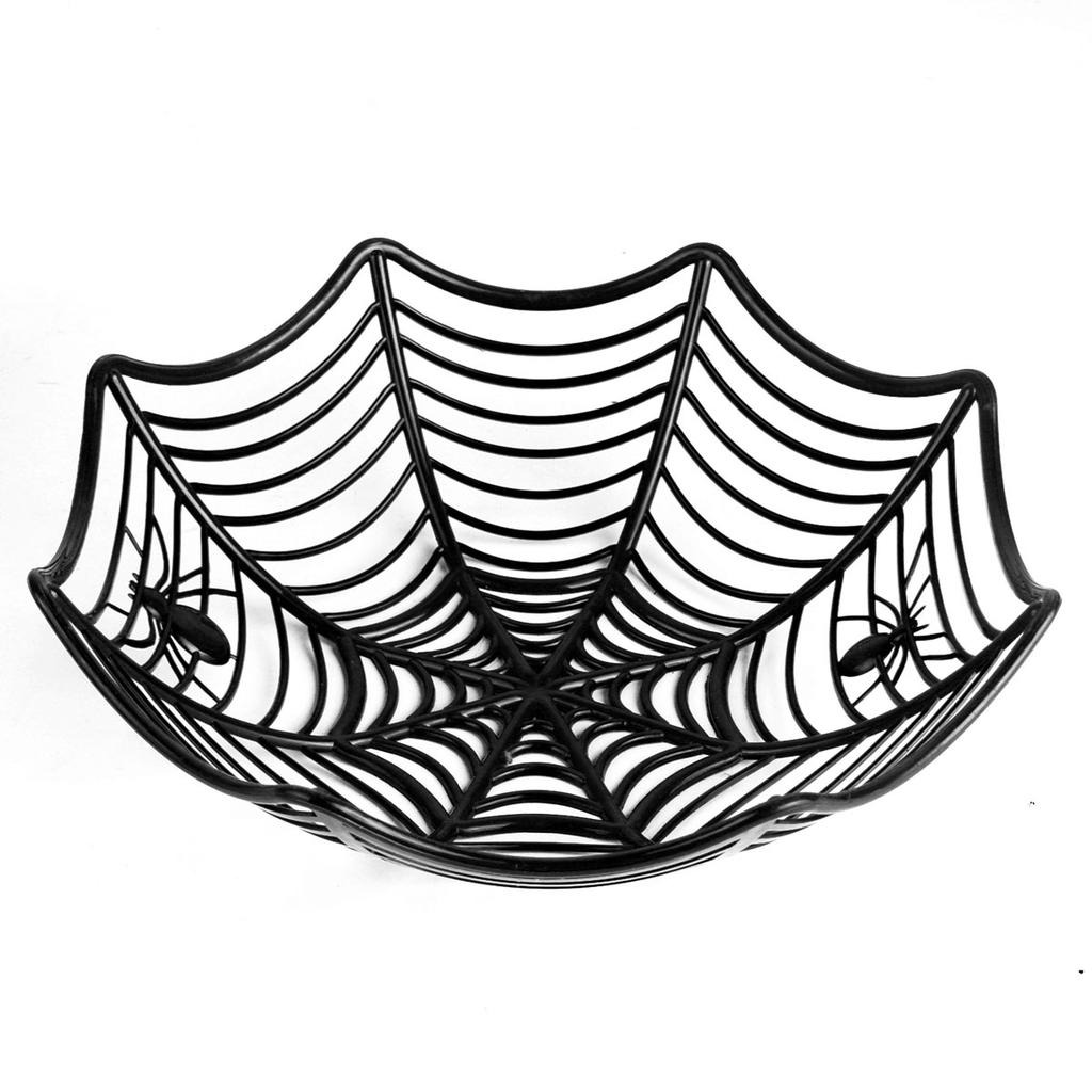 1pc-Halloween Candy Basket Spider Web Bowl Cookies Fruit Basket Trick or Treating Decorating Halloween