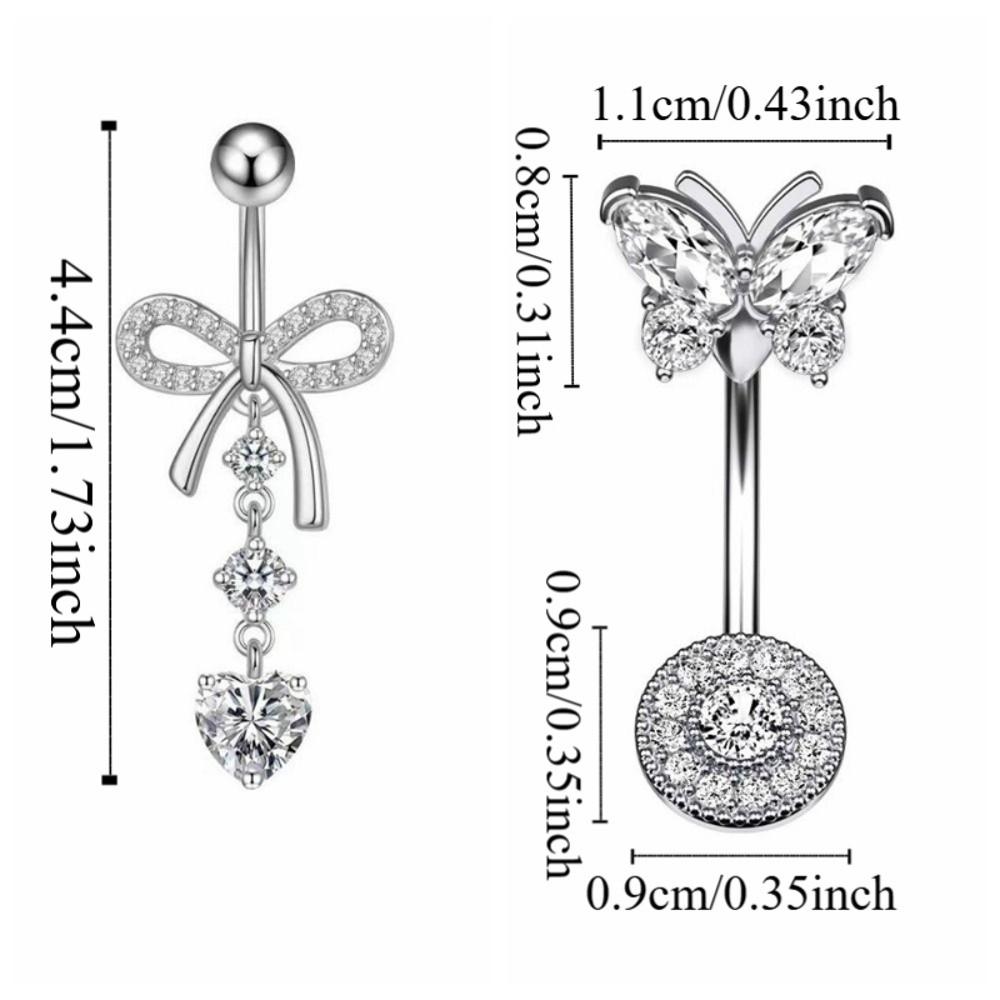 Dangled Design Butterfly Navel Jewelry Stainless Steel Belly Rings Seaside