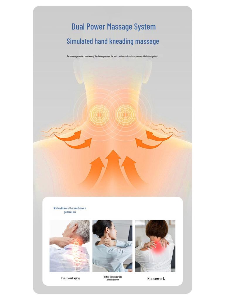 U-shaped Multi-functional Neck and Back Massager Pillow for Cervical and Lumbar Support