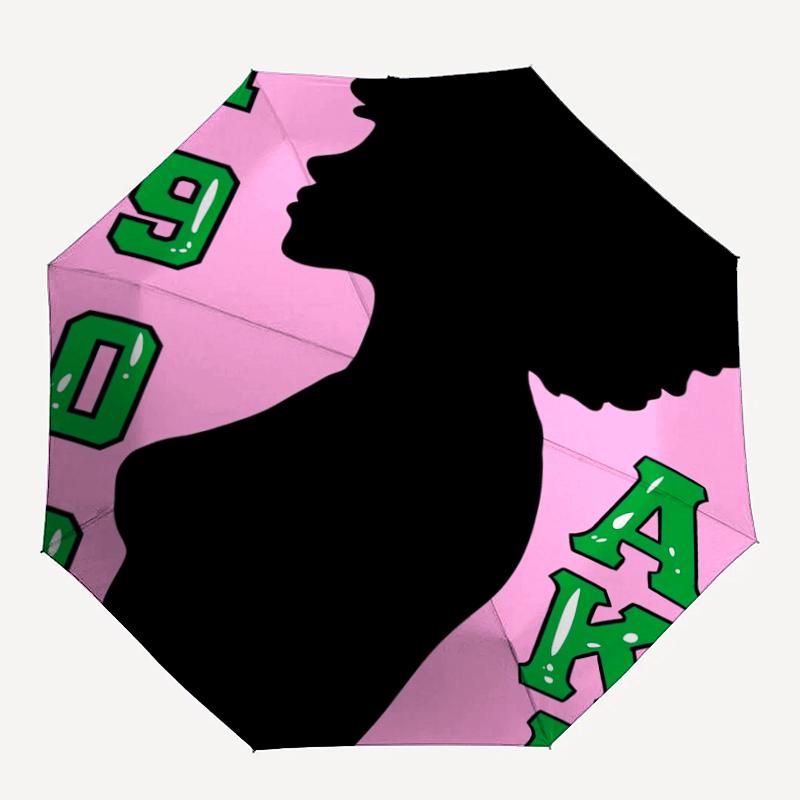 AKA Theme Automatic Umbrella, Lightweight & Portable, 8 Rib, Perfect for Outdoor Travel, Birthdays, Christmas, Gifts.