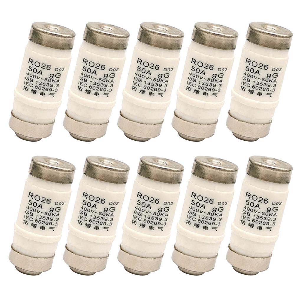 10 Pcs Neozed Fuses Replacement D01 D02 16A/25A/32A/63A/50A gL/gG 400VAC D0 Type Fuse Insert Fusibles Easy to Use