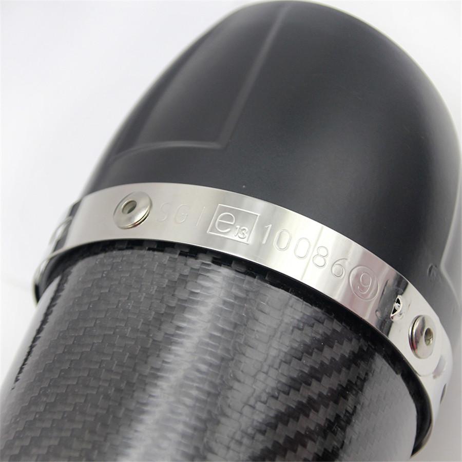51mm Universal Motorcycle Exhaust Modified Scooter Exhaust Glossy Carbon Fiber