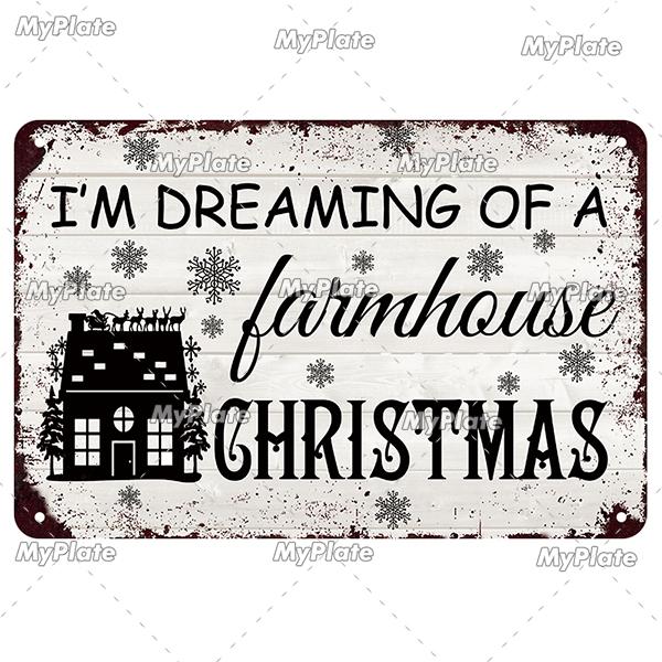 [MyPlate] Christmas Metal Sign Vintage Tin Sign Bar Decorative Plaque Home Decor Bar Wall Sticker Party Poster Gift