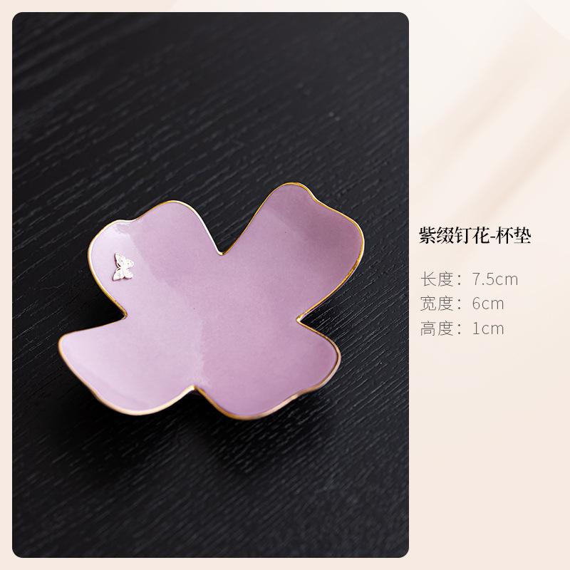 

Pink White Butterfly Coasters Elegant Cup Mat For Coffee Cups Saucer Household Anti-scald Placemats Teacup Base For Tea Craft