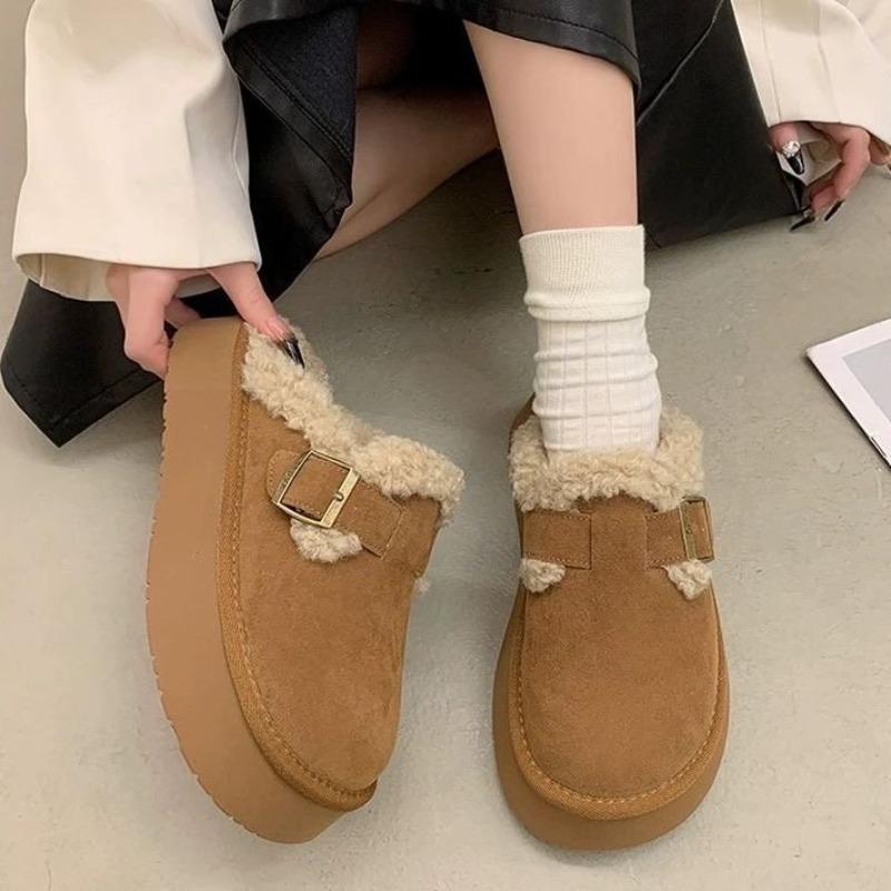 

Autumn and winter velvet thick-soled women s models are lazy with one pedal, and the new models wear fluffy bag heads and half slippers. 40