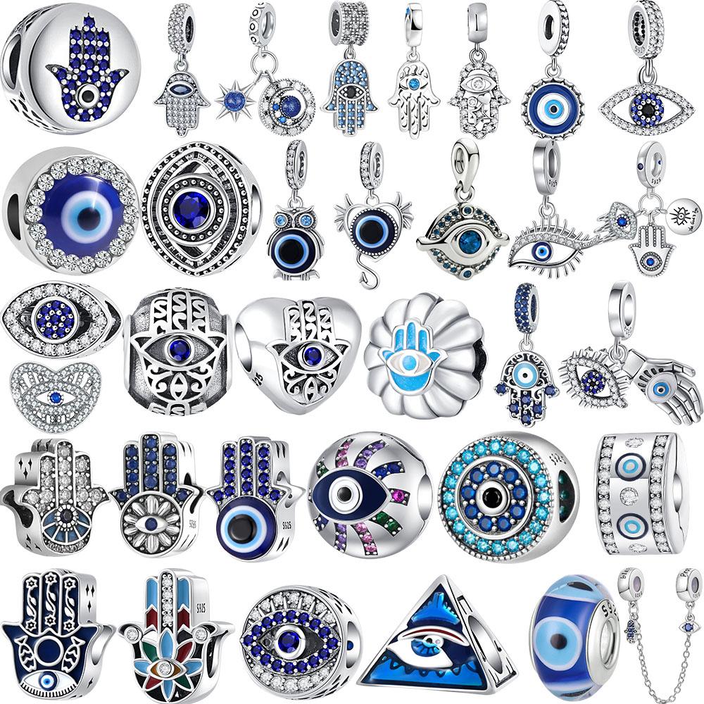 Lucky Blue Devil Eyes Bead Charms Pendant Compatible With Authentic copper Bangle Bracelets KeyChain Necklaces Do It Yourself Women Jewellery