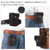 Whatna Natural Cowhide Leather Coin Purse Coin Case Mini Sacoche Carabiner Pouch Belt Loop Mini Waist Bag Pouch Thick Genuine Leather with Carabiner