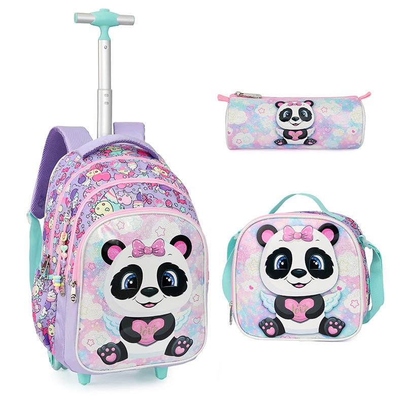 3PCS Rolling Backpack for Girls Kids