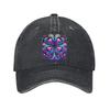 Vibrant Neon Heart Clover Print Baseball Cap Abstract Psychedelic Casual Dad Hat Adjustable Cotton