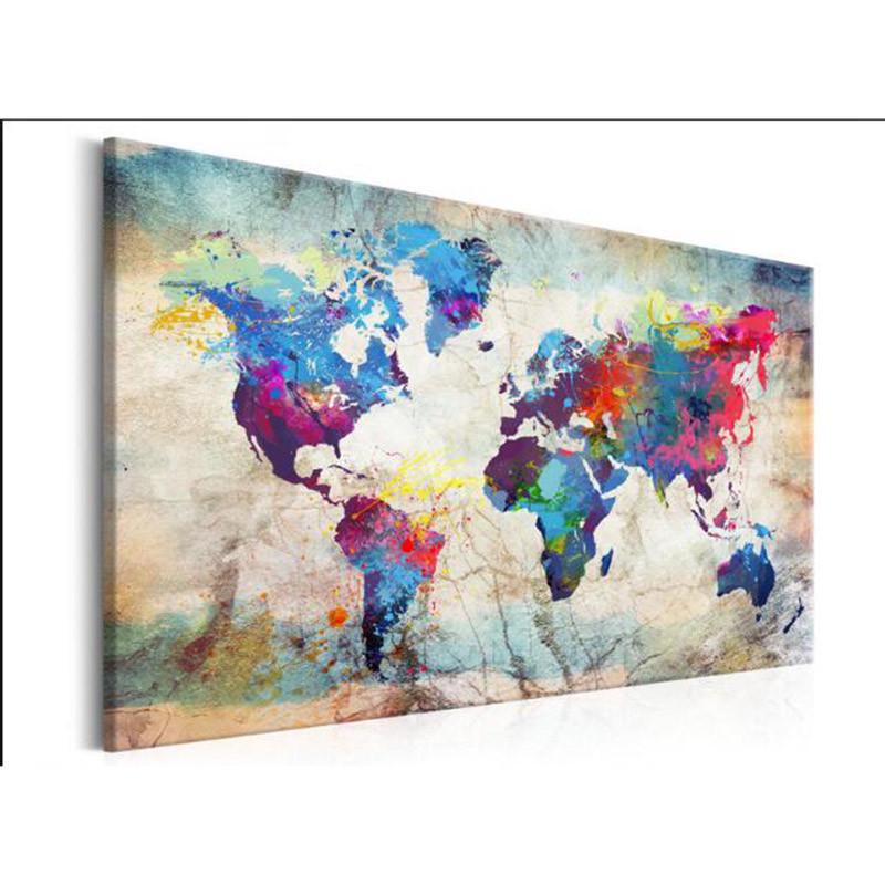 5D Diamond Painting World Map Embroidery Cross Stitch Modern Garden Home Decors