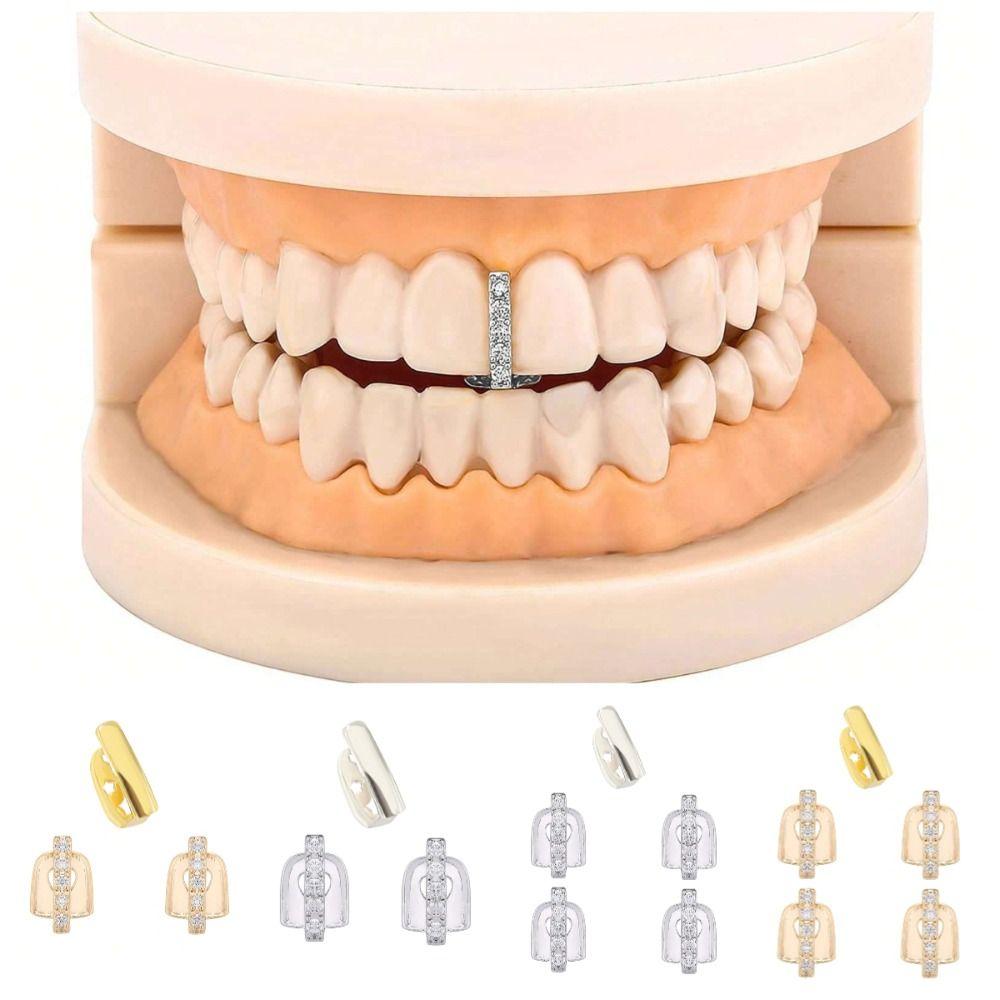3/5 ks Bling Hip Hop Zubní Grillz Punk Jednoduché Zubní Rovnátka Trendy Jednoduché Klipy Grillz Párty