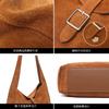 Winter Warm Faux Fur Lined Leather Tote Bag - Frosted Cowhide Underarm Hobo Bag, Retro Fashi Women's Shoulder Handbag